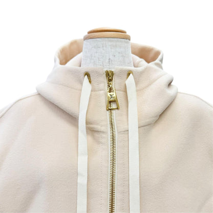 Louis Vuitton Wool Silk Liningantant Monogram with Hood Zip Up Vest Beige 34 — view 2