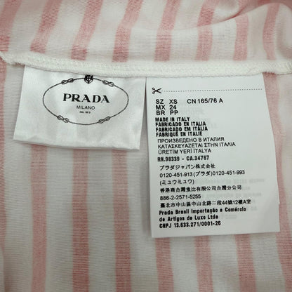 Prada Triangle Logo Border Crew Neck Short Sleeve T-Shirt Red White XS — view 7