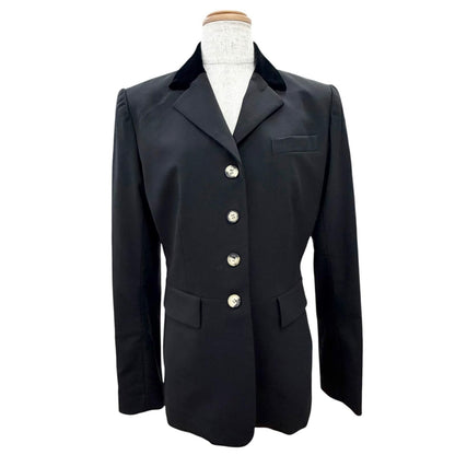 Hermes Wool Sellier Buttons Horse Riding Jacket Pants Set Black — view 2