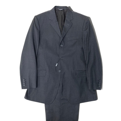Dolce & Gabbana Suit Set Tailored Jacket Trousers Stripe Gray Wool — view 2