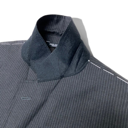 Dolce & Gabbana Suit Set Tailored Jacket Trousers Stripe Gray Wool — view 6