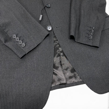 Dolce & Gabbana Suit Set Tailored Jacket Trousers Stripe Gray Wool — view 4