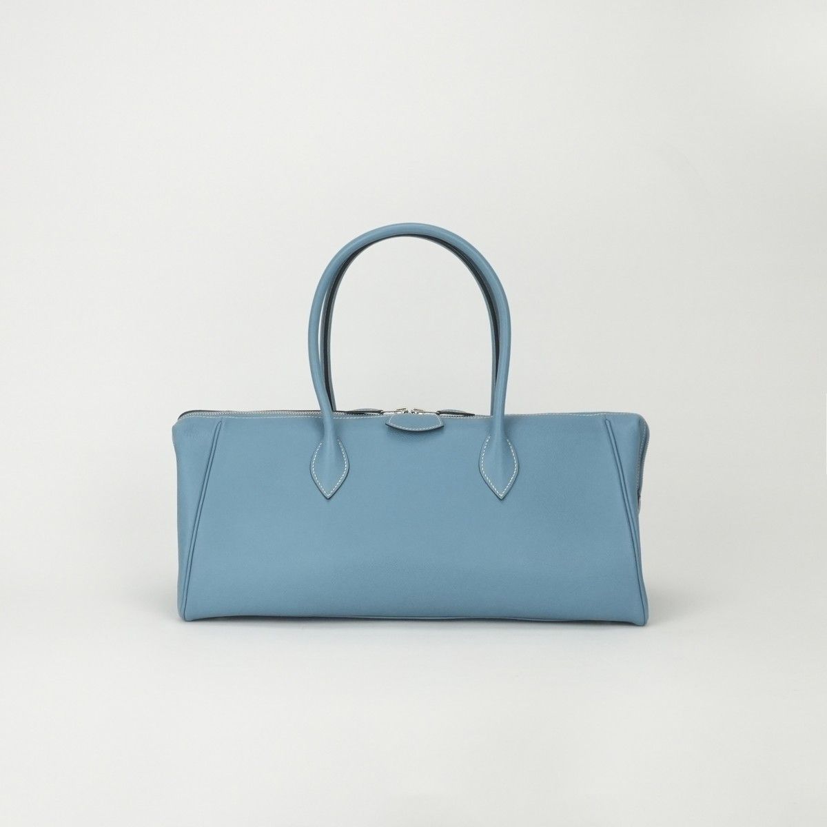 Hermes Paris Bombay 40 Tote Epsom Blue Jean Bleu Silver Travel Bag
