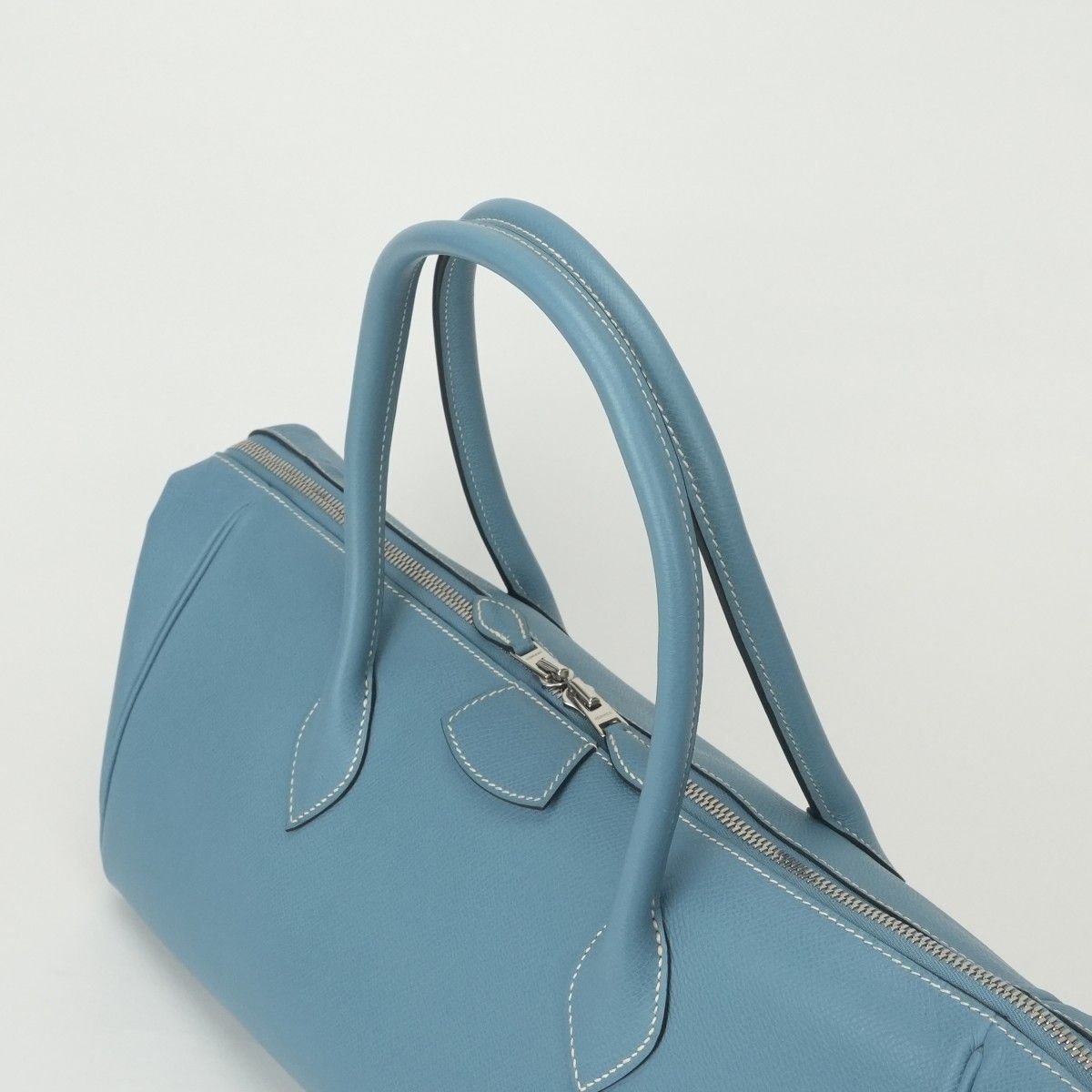 Hermes Paris Bombay 40 Tote Epsom Blue Jean Bleu Silver Travel Bag — view 4