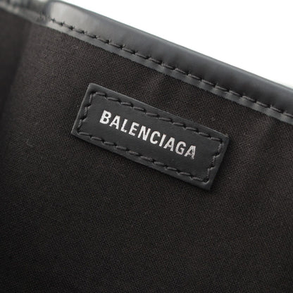 Balenciaga Navy Cabas Canvas Leather Handbag Black Light Gray — view 7