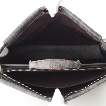 Fendi Peekaboo Leather 2-Way Shoulder Business Bag Indigo — view 6