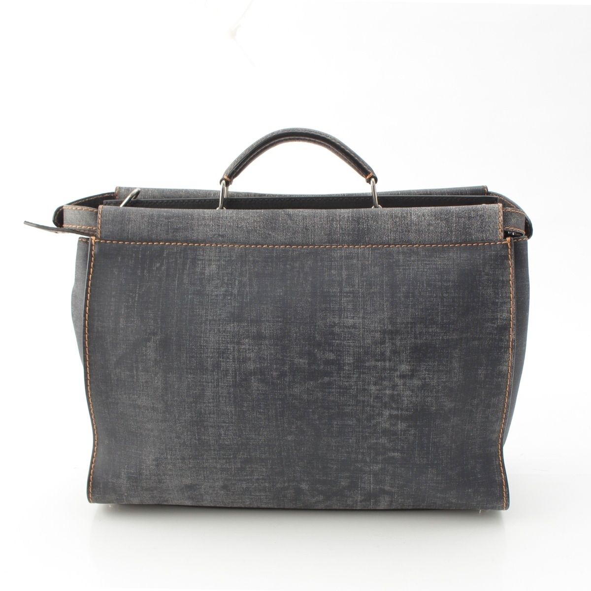 Fendi Peekaboo Leather 2-Way Shoulder Business Bag Indigo — view 4