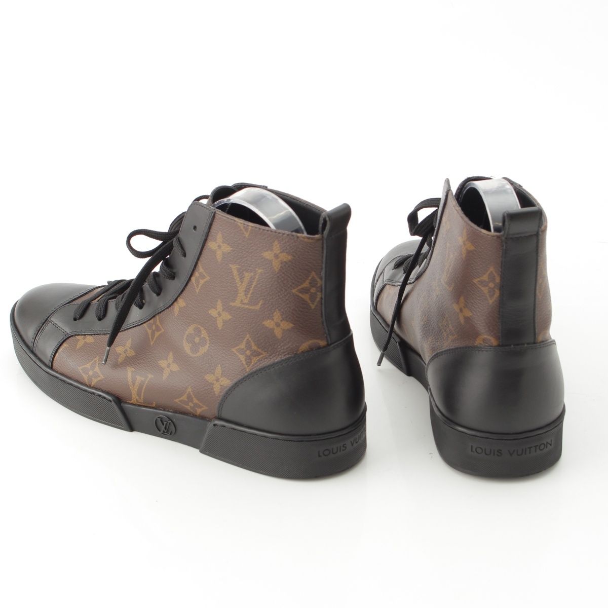 Louis Vuitton Matchup Monogram Line High-Top Sneakers Black Brown 6.5 — view 4