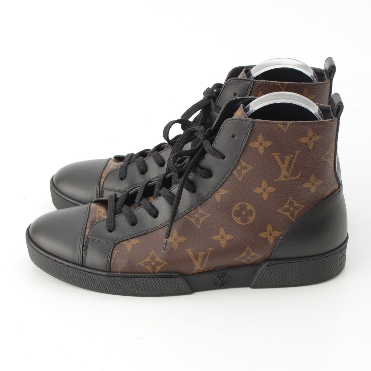 Louis Vuitton Matchup Monogram Line High-Top Sneakers Black Brown 6.5 — view 3
