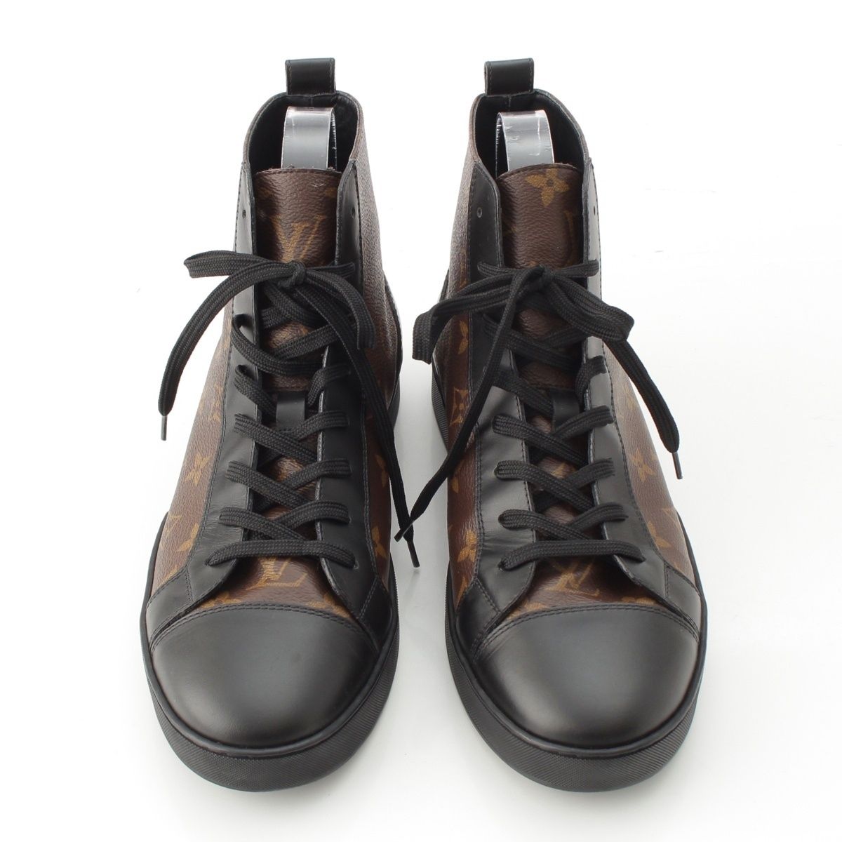 Louis Vuitton Matchup Monogram Line High-Top Sneakers Black Brown 6.5 — view 2
