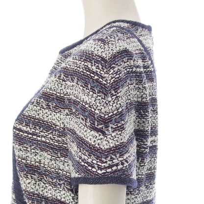 Chanel Tweed Dress Navy White 42 — view 7