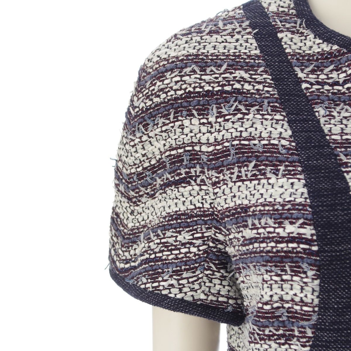 Chanel Tweed Dress Navy White 42 — view 6