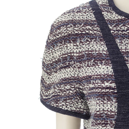 Chanel Tweed Dress Navy White 42 — view 6