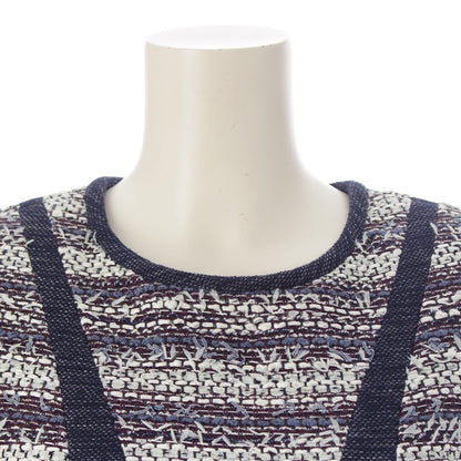 Chanel Tweed Dress Navy White 42 — view 5