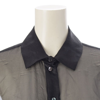 Dior Galliano Era Silk See Through Blouse Shirt Long Sleeve Black — view 5