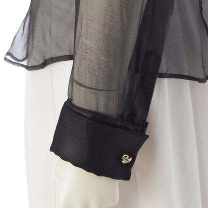 Dior Galliano Era Silk See Through Blouse Shirt Long Sleeve Black — view 7