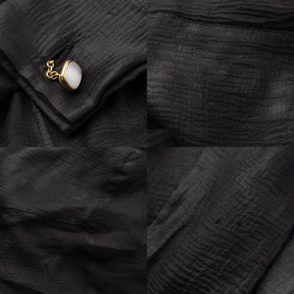 Dior Galliano Era Silk See Through Blouse Shirt Long Sleeve Black — view 8