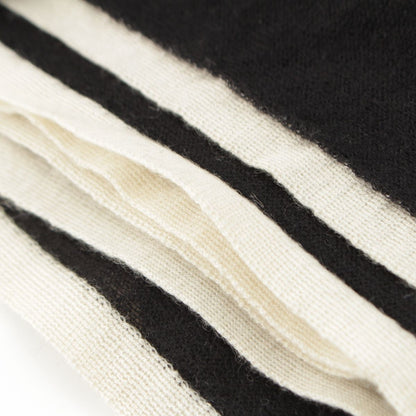 Chanel Cashmere CC Logo Large Scarf Shawl Black — view 8