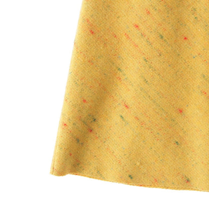 Miu Miu Wool Bias Design Melton Back Logo Midi Skirt Yellow Multicolor 38 — view 4