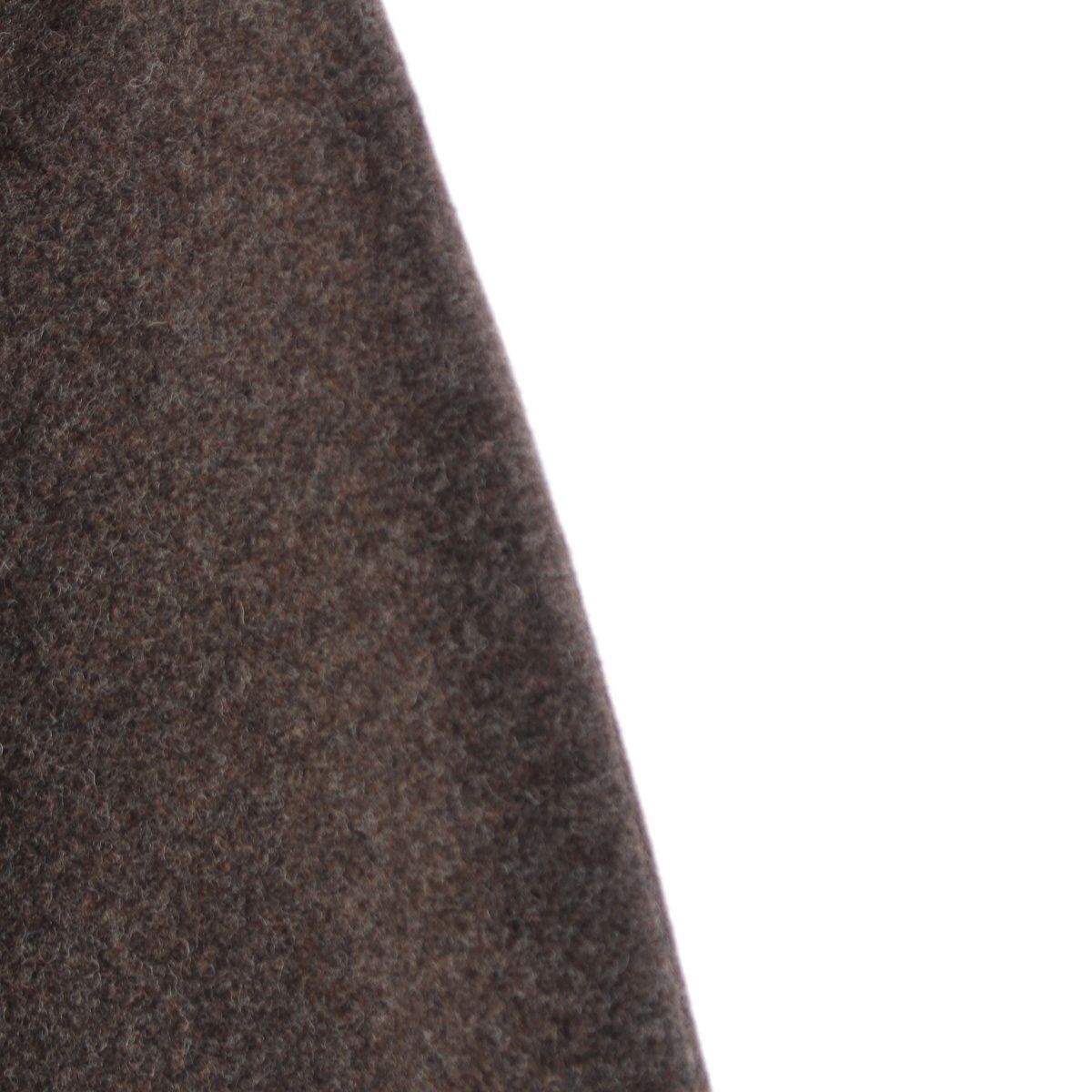 Miu Miu Wool Melton Back Logo Midi Skirt Dark Brown Mocha 38 — view 4