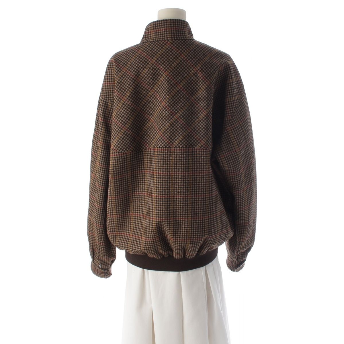 Miu Miu Houndstooth Logo Oversize Jacket Brown 36 — view 4