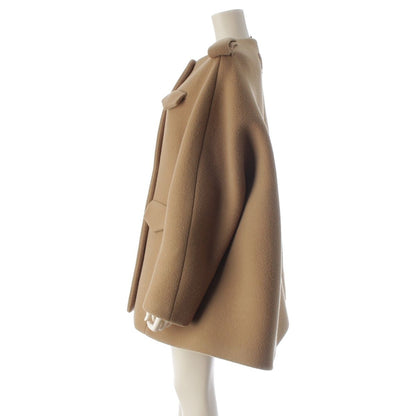 Prada Collarless Short Coat Poncho Beige 40 — view 3