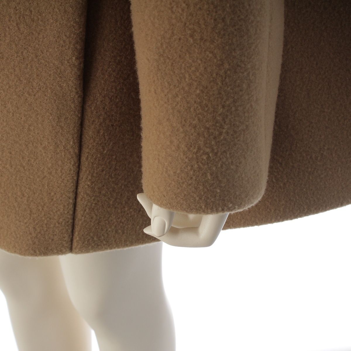 Prada Collarless Short Coat Poncho Beige 40 — view 7