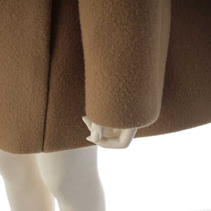 Prada Collarless Short Coat Poncho Beige 40 — view 7