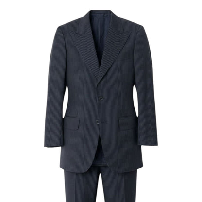 Gucci Tom Ford Era Peak Lapel Suit Set Tailored Jacket Trousers Stripe Gray