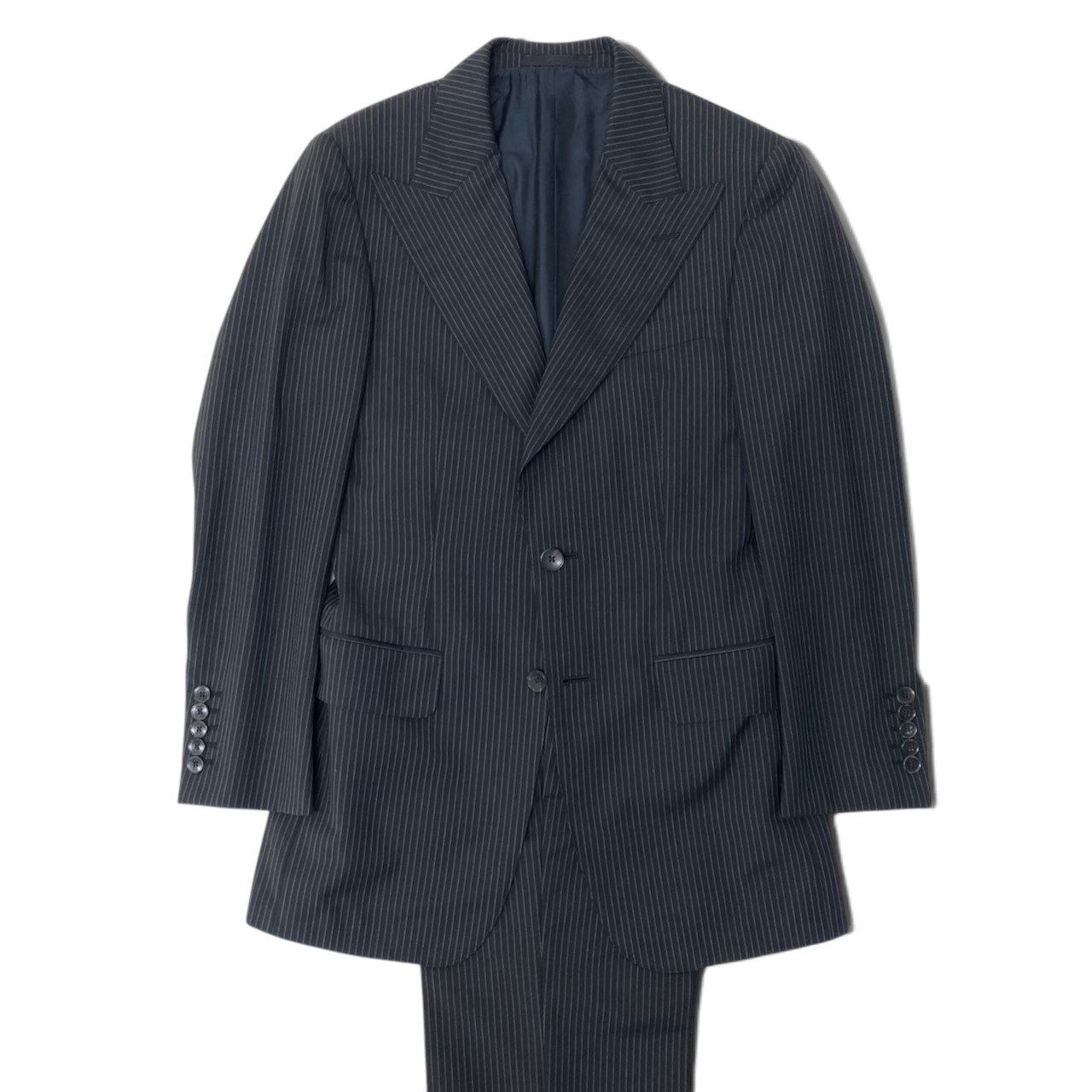 Gucci Tom Ford Era Peak Lapel Suit Set Tailored Jacket Trousers Stripe Gray — view 2
