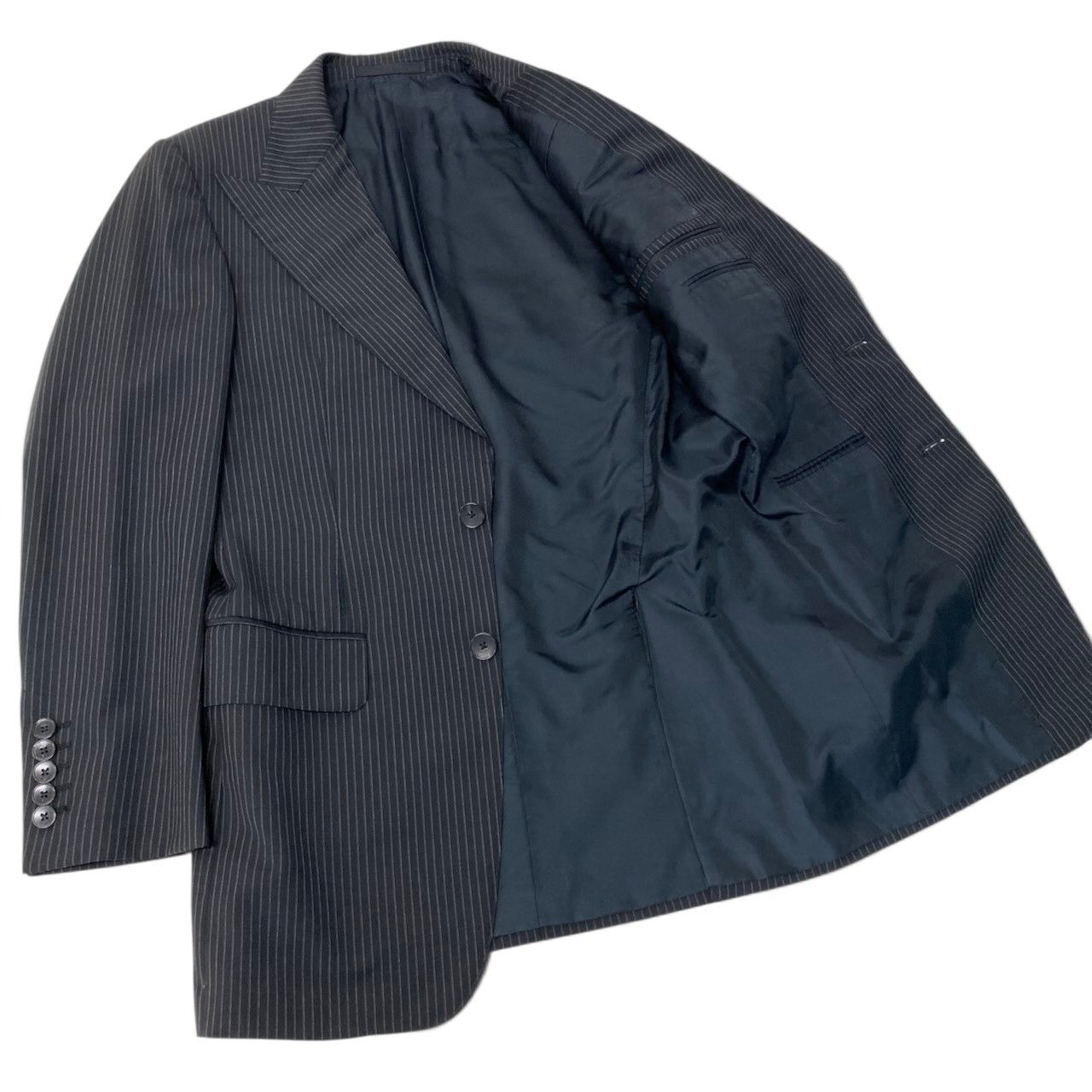 Gucci Tom Ford Era Peak Lapel Suit Set Tailored Jacket Trousers Stripe Gray — view 6