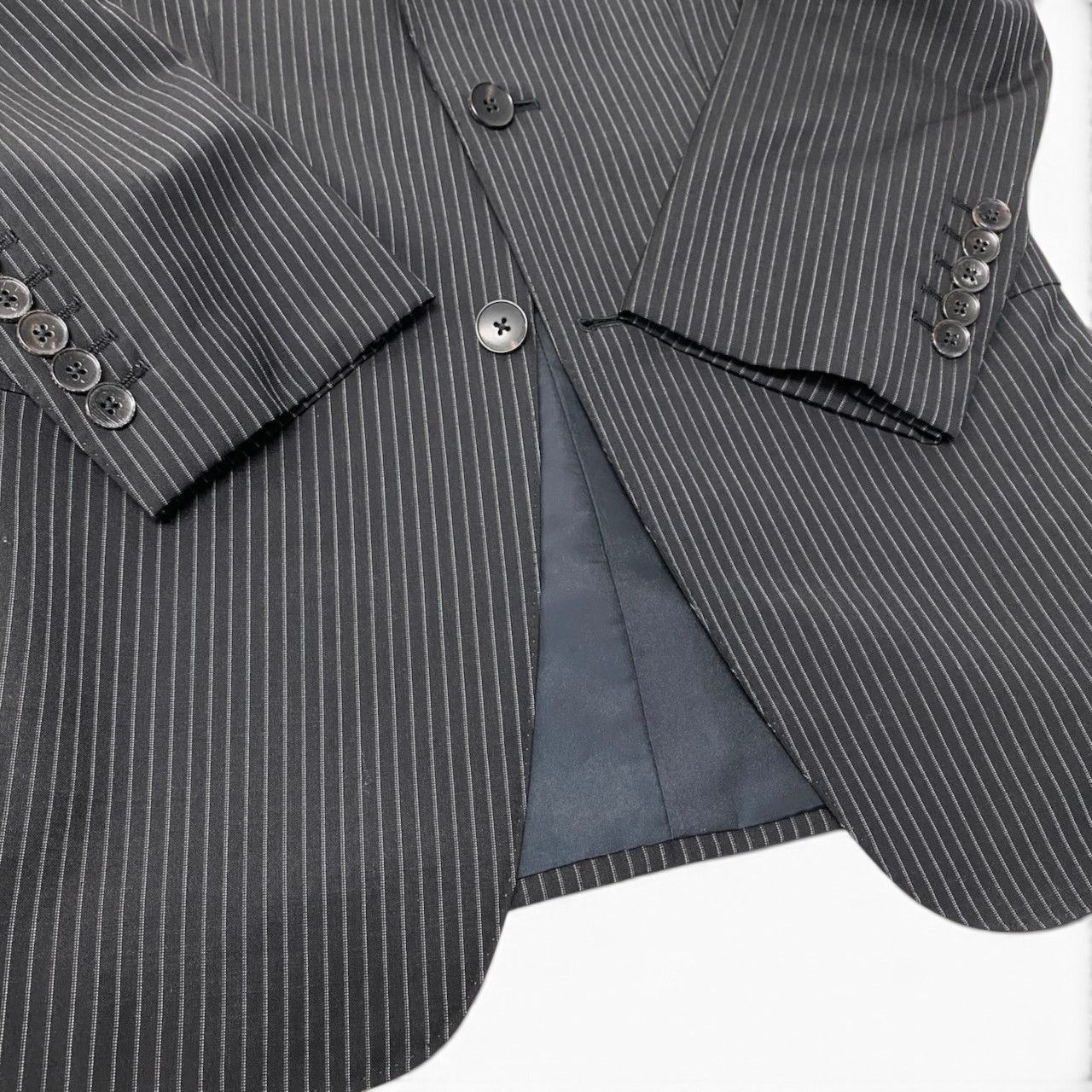Gucci Tom Ford Era Peak Lapel Suit Set Tailored Jacket Trousers Stripe Gray — view 4
