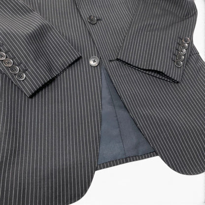 Gucci Tom Ford Era Peak Lapel Suit Set Tailored Jacket Trousers Stripe Gray — view 4