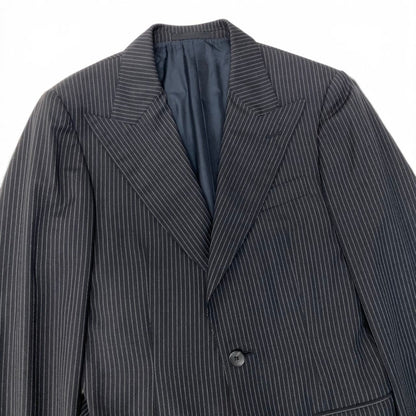 Gucci Tom Ford Era Peak Lapel Suit Set Tailored Jacket Trousers Stripe Gray — view 3