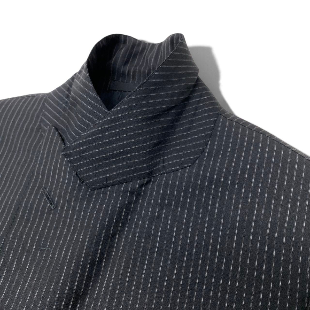 Gucci Tom Ford Era Peak Lapel Suit Set Tailored Jacket Trousers Stripe Gray — view 5