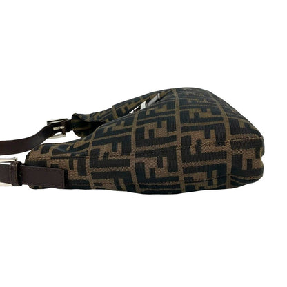 Fendi Vintage Zucca FF Pattern Canvas Leather Shoulder Bag Brown — view 5