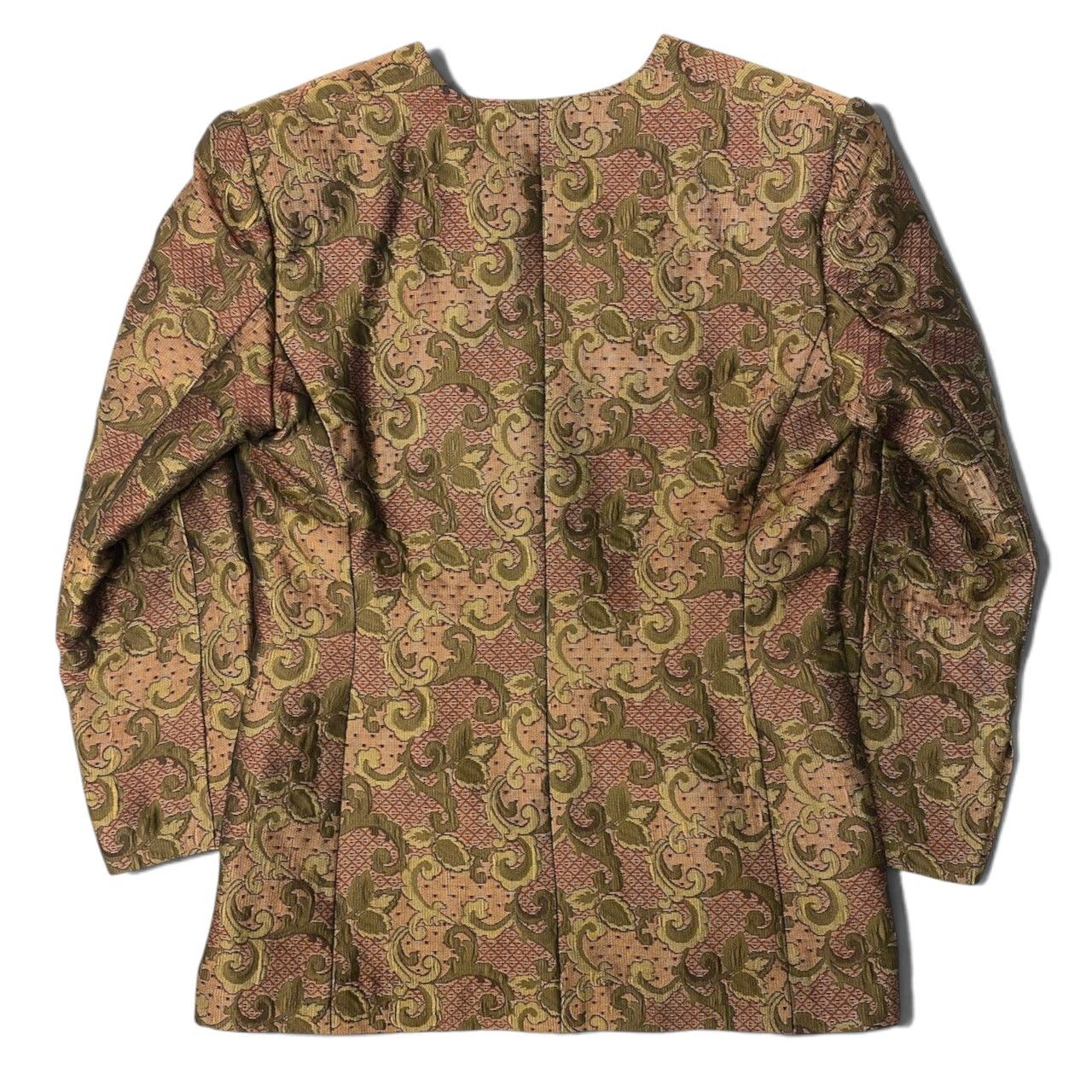 Dior Collarless Jacket All Over Print Gold Button Multicolor M — view 3