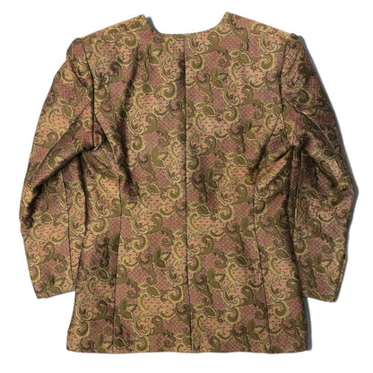 Dior Collarless Jacket All Over Print Gold Button Multicolor M — view 3