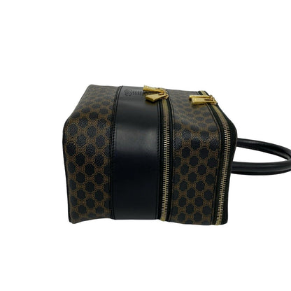 Celine Vintage Macadam Blason Pattern Triomphe Leather Handbag Vanity Bag Brown — view 6