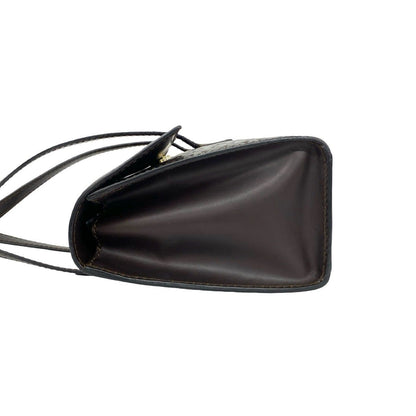 Celine C Macadam Triomphe Logo Pattern Embossed Leather Mini Boston Bag Brown — view 5