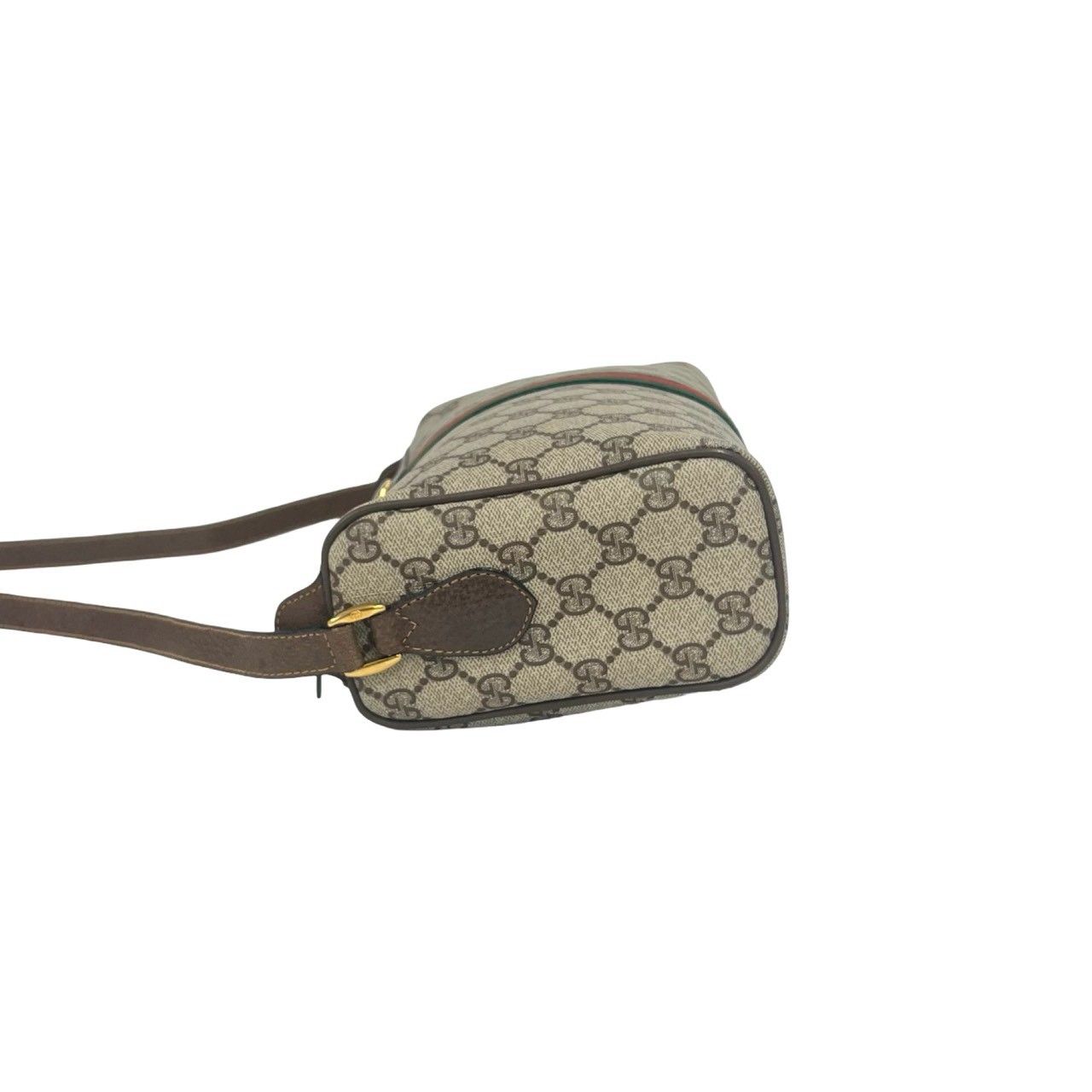 Gucci Vintage Sherry Line GG Logo Pattern Leather Shoulder Bag Pochette Brown — view 5