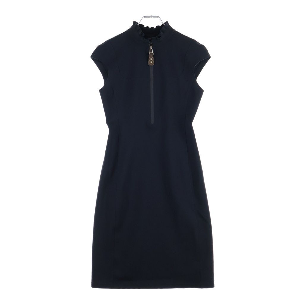 Louis Vuitton Monogram Zip Up Technical QA Sleeveless Dress Black