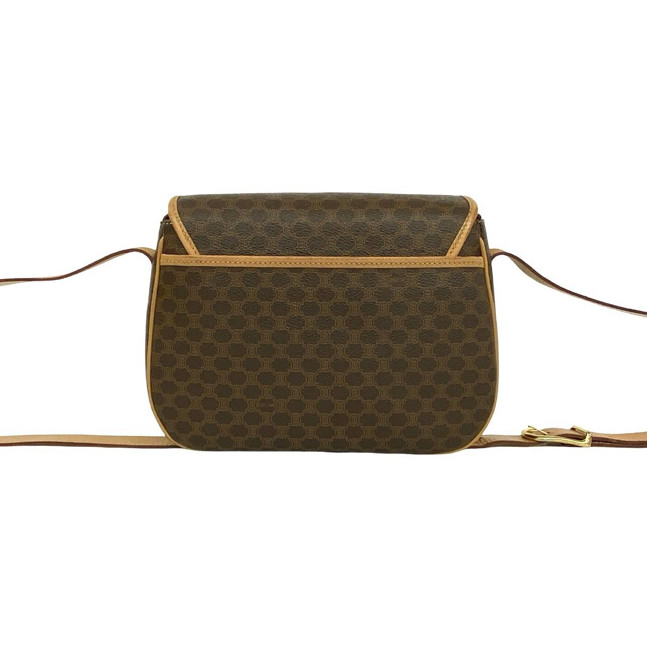 Celine Vintage Macadam Blason Pattern Triomphe Leather Shoulder Bag Pochette — view 3