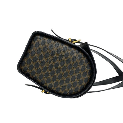 Celine Macadam Blason Pattern Triomphe Logo Leather Mini Boston Bag Brown — view 6