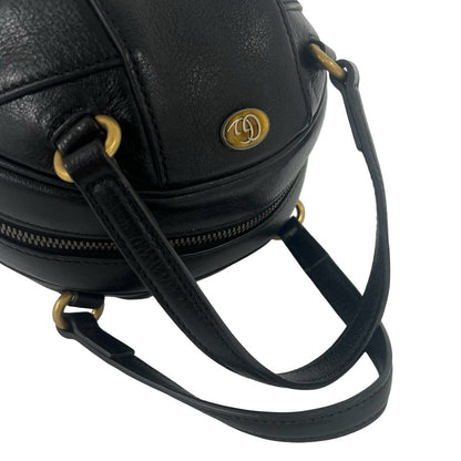 Gucci Basketball Shape GG Logo Leather 2-Way Shoulder Bag Black — view 4