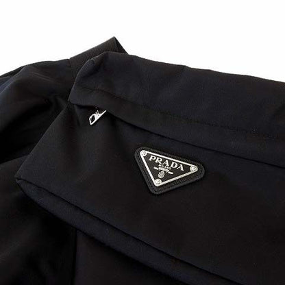 Prada Skirt Re-Nylon Circle with Triangle Logo Pouch Nylon Long L Black 42 — view 4