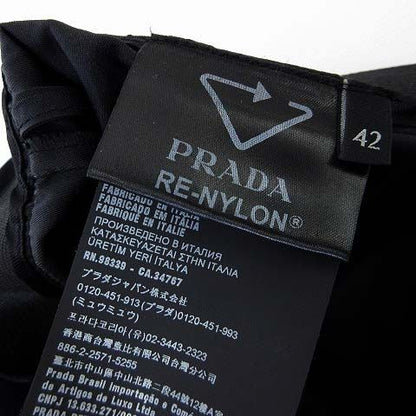 Prada Skirt Re-Nylon Circle with Triangle Logo Pouch Nylon Long L Black 42 — view 6