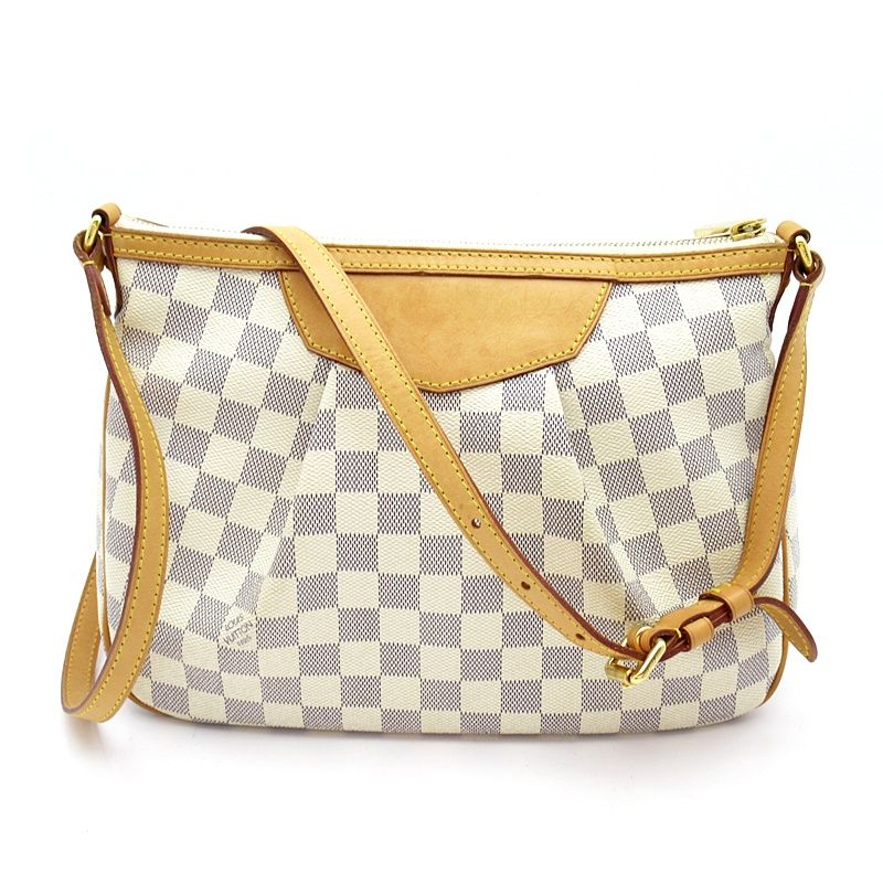 Louis Vuitton Siracusa PM Damier Azur Shoulder Bag White — view 4