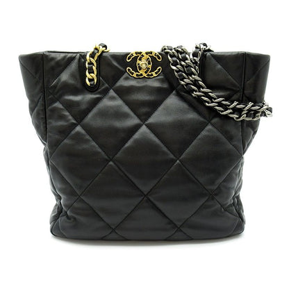 Chanel 19 Dixneuf Chain Tote Lambskin Shoulder Bag Black