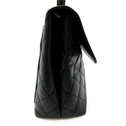 Chanel Quilted Handbag Caviar Leather Black — view 5